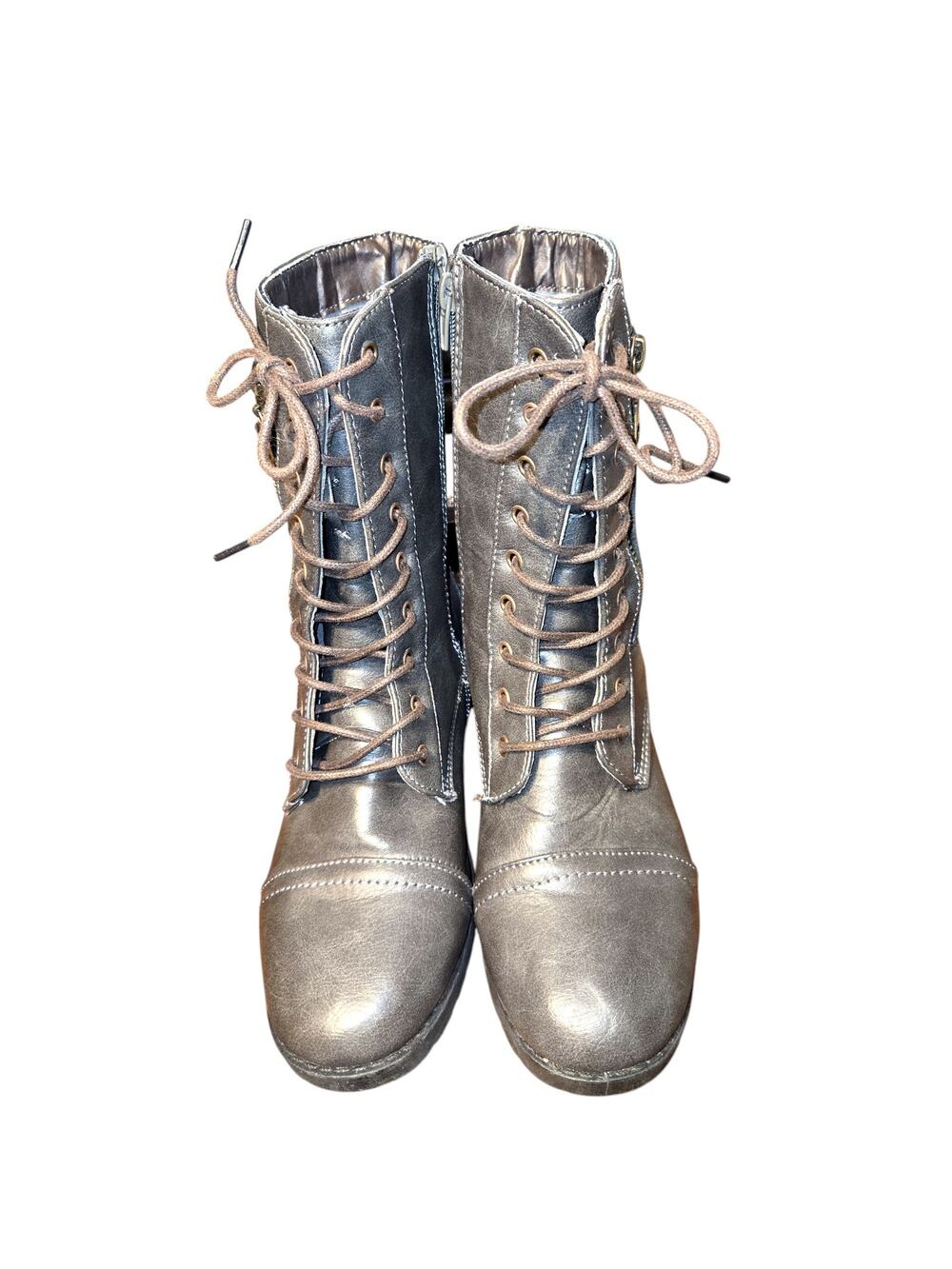 Rue21 etc! Small 6 7 Women's Brown Combat Ankle Boots Shoes